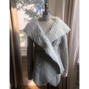 Vegan Shearling Wrap Coat